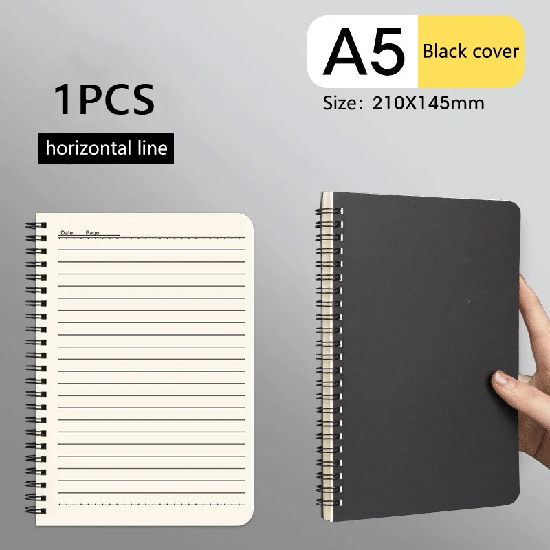 60pcs A5 Coil Notebooks With 60 Lnner Pages Have Multiple Styles Of Grid Horizontal Lines To Choose