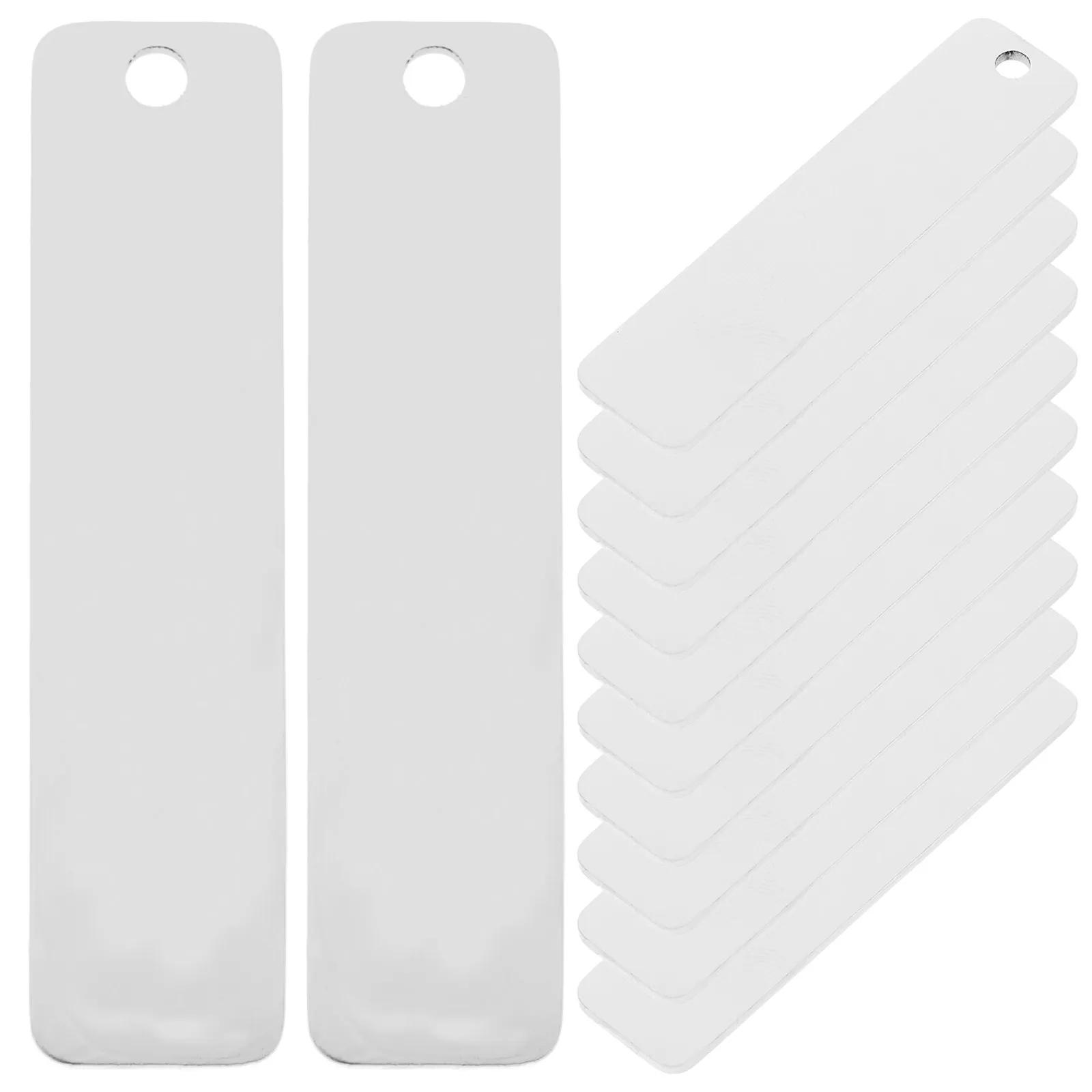 

12 шт. заготовок для гравировки, прямоугольные металлические подвески для штамповки, для создания украшений, именные бирки, титановая сталь