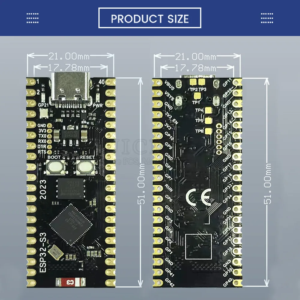 ESP32 S3 Development Board 2.4G Wifi BT Module Dual-Core Processor ESP32-S3 N8R2 N8R8 N16R8 40Pin Type-C ESP32-S3-WROOM-1