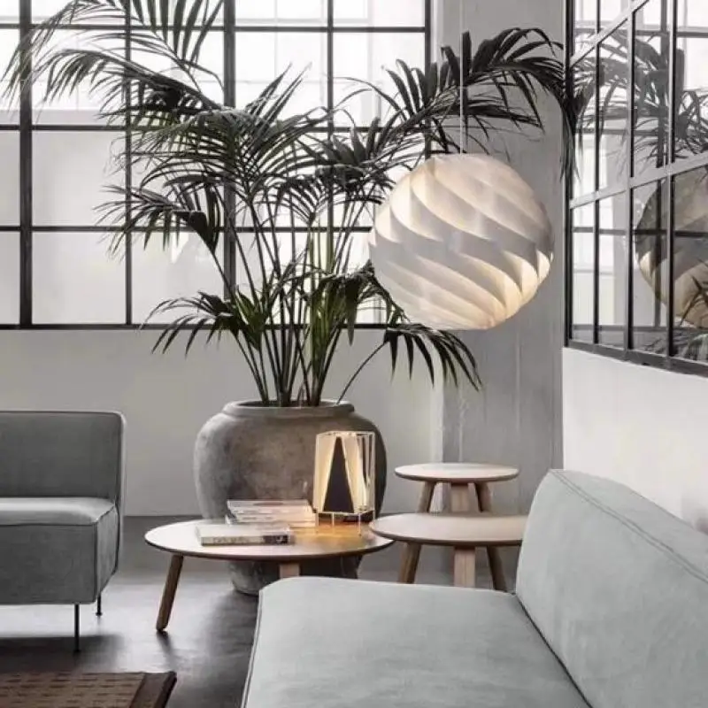 

Minimalist modern restaurant pendant light personalized artistic atmosphere dining table bedroom circular turbine pendant light