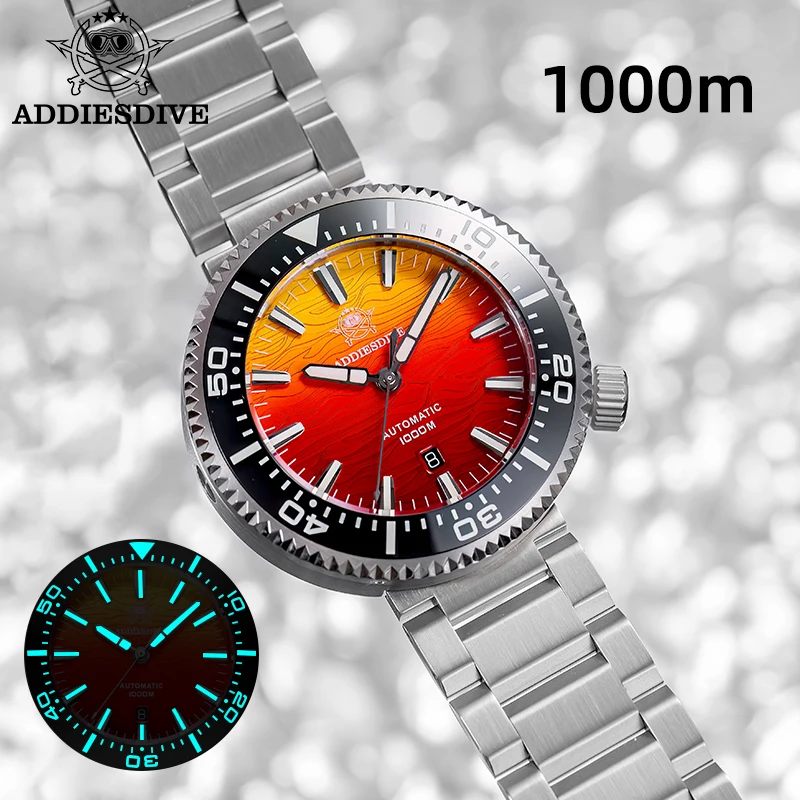 

ADDIESDIVE 2025 New Mens Diving Watch Sapphire Glass 1000m Waterproof Automatic Mechanical Watches Stainless Steel Ceramic Bezel