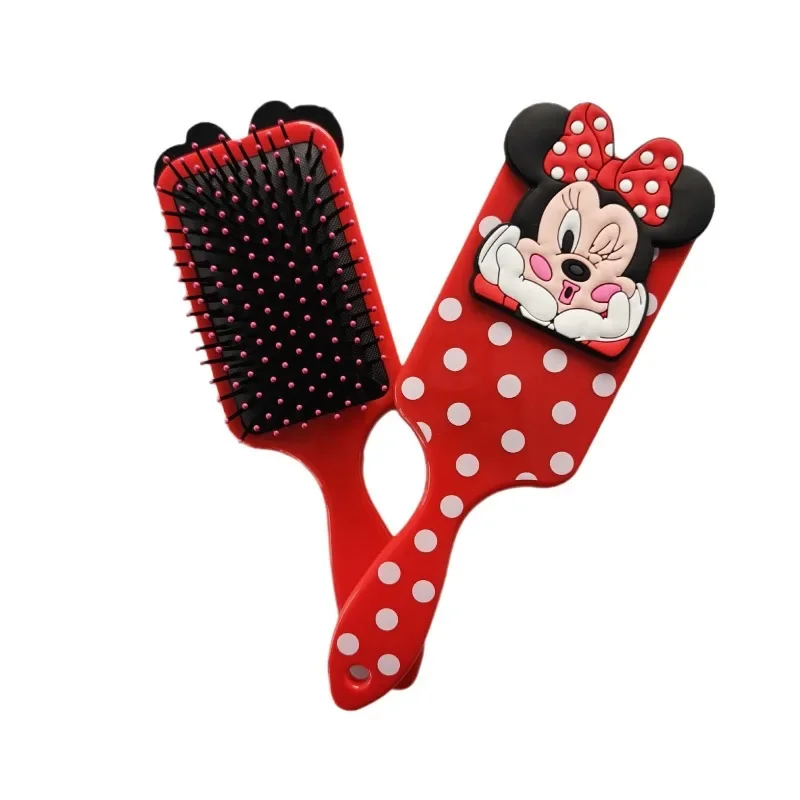 Peigne à coussin d'air Disney Minnie Mouse pour fille, brosse à cheveux de massage, outil de coiffure mignon et drôle, soins des cheveux, figure de dessin animé, cadeau de Noël