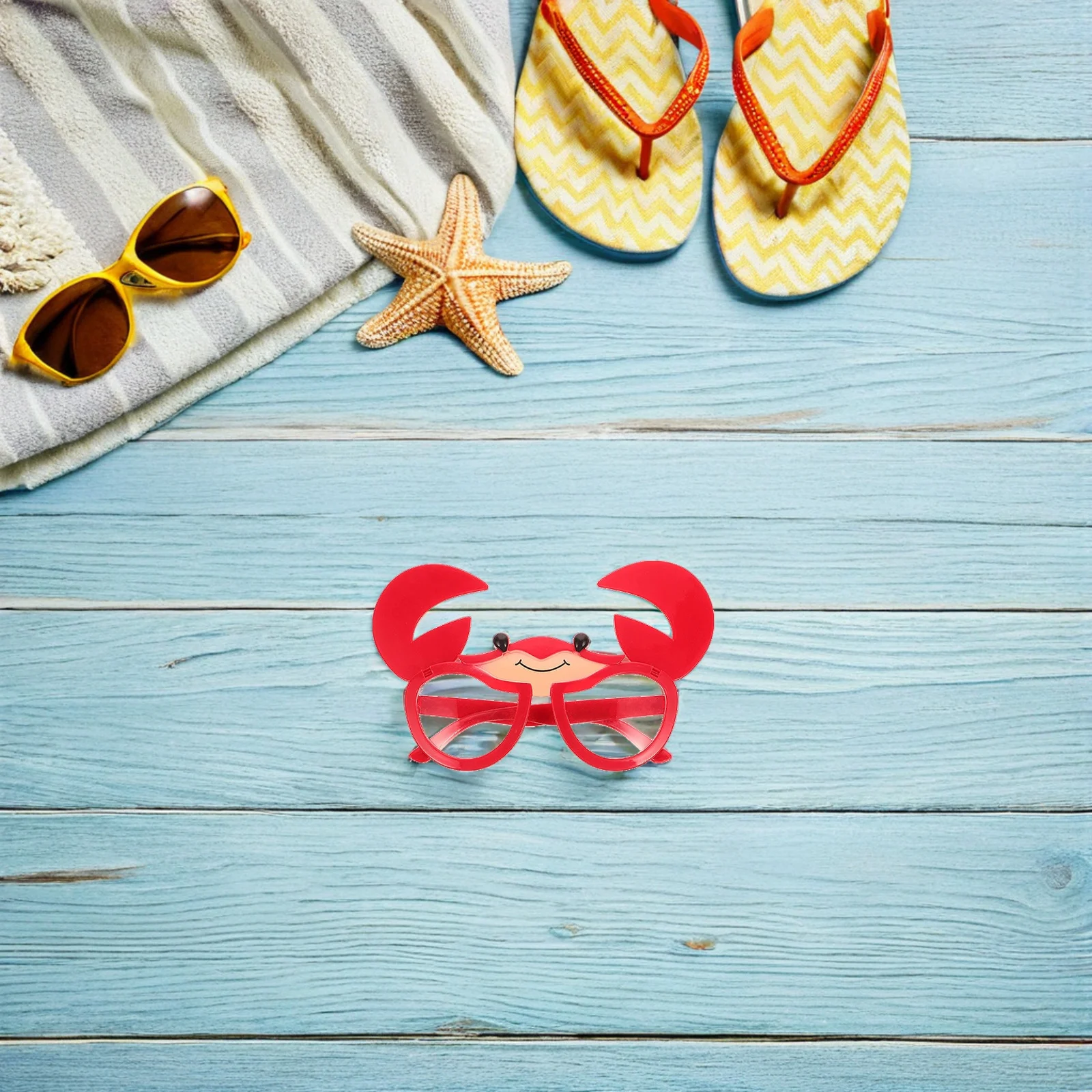 

6Pcs Crab Shaped Sunglasses Funny Hawaiian Party Beach Vacation Photo Booth Props Tropical Summer Eyewear Decoration