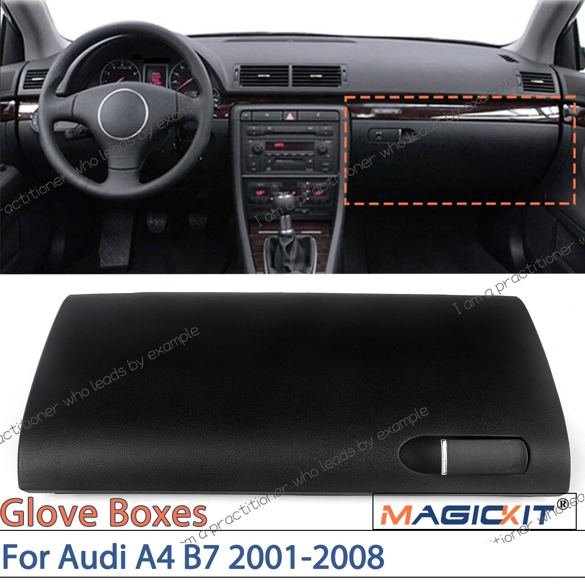 

Черная крышка дверного отделения для перчаточного ящика с пряжкой для Audi A4 B7 2001-2008, автомобильные аксессуары, прямая замена