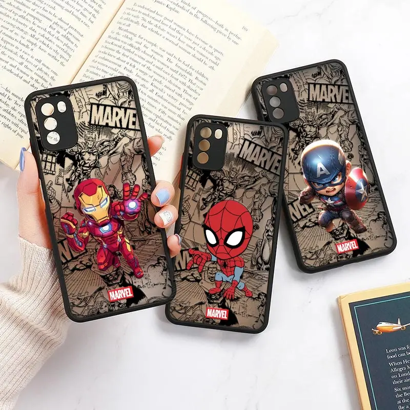 Marvel Ironman Spiderman Cute Phone Case For Xiaomi Mi 11 Lite 5G NE 12 12T Pro 11T 9 Cover POCO X3 NFC F3 F5 M3 X4 Pro X5 Funda