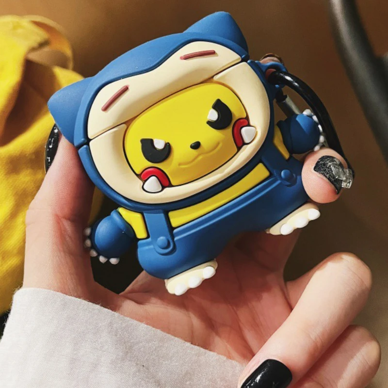 

Pokemon Anime Pikachu Cosplay Snorlax Figure Silicone AirPods Protective Case Suitable for Airpods 1/2/3/Pro/Pro2 Birthday Gifts