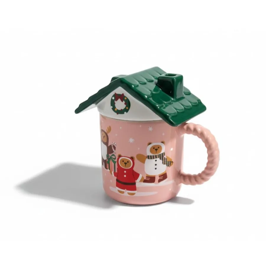 

Gingerbread House Mug 14 oz Festive Ceramic Coffee Cup Holiday Collectible Drinkware