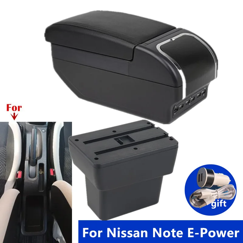 For Nissan Note E-Power Armrest Box For Nissan Note Central Storage Box Dedicated Interior Retrofit Car Accessories 2016-2024