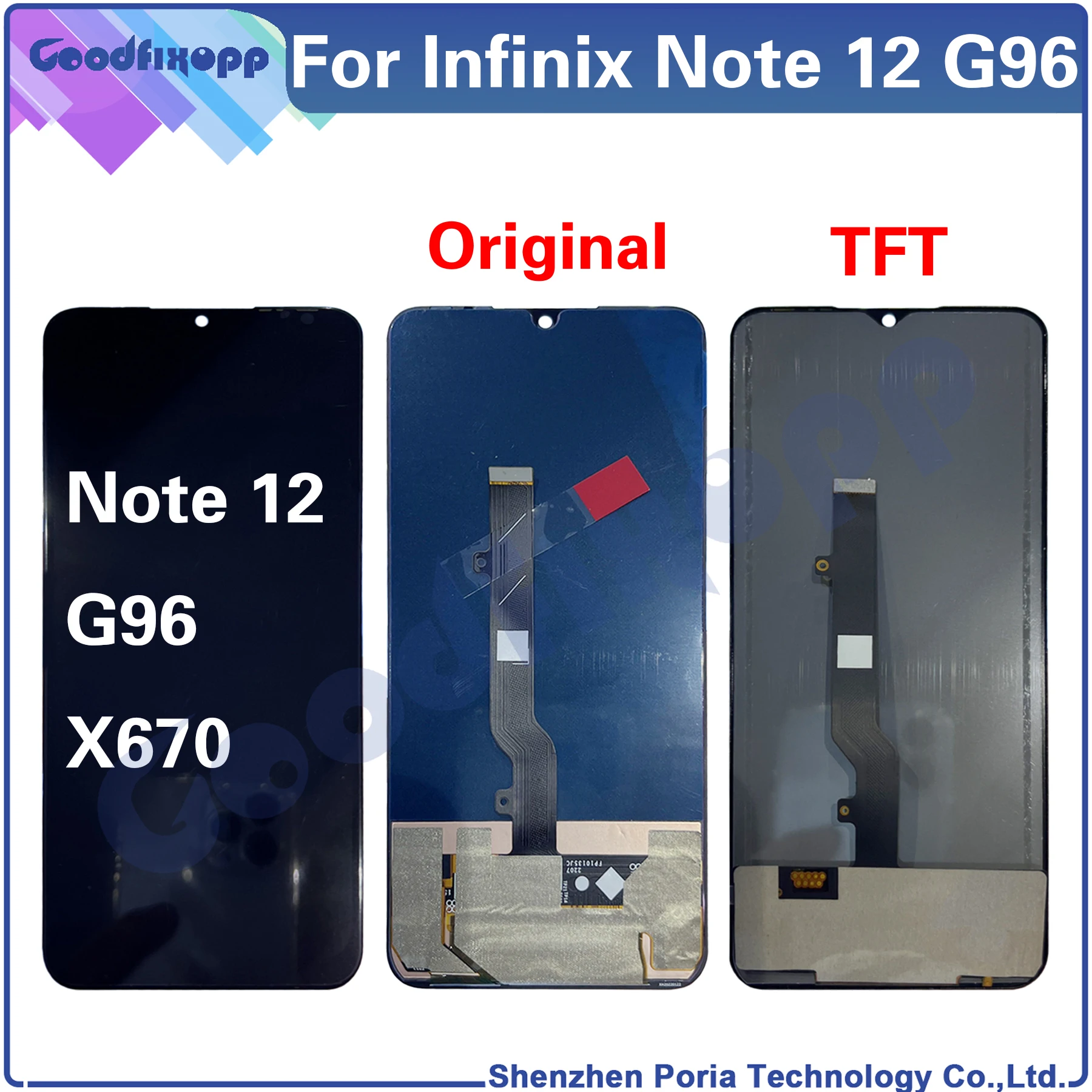 For Infinix Note 12 G96 X670 LCD Display Touch Screen Digitizer Assembly For Note12 Turbo Replacement