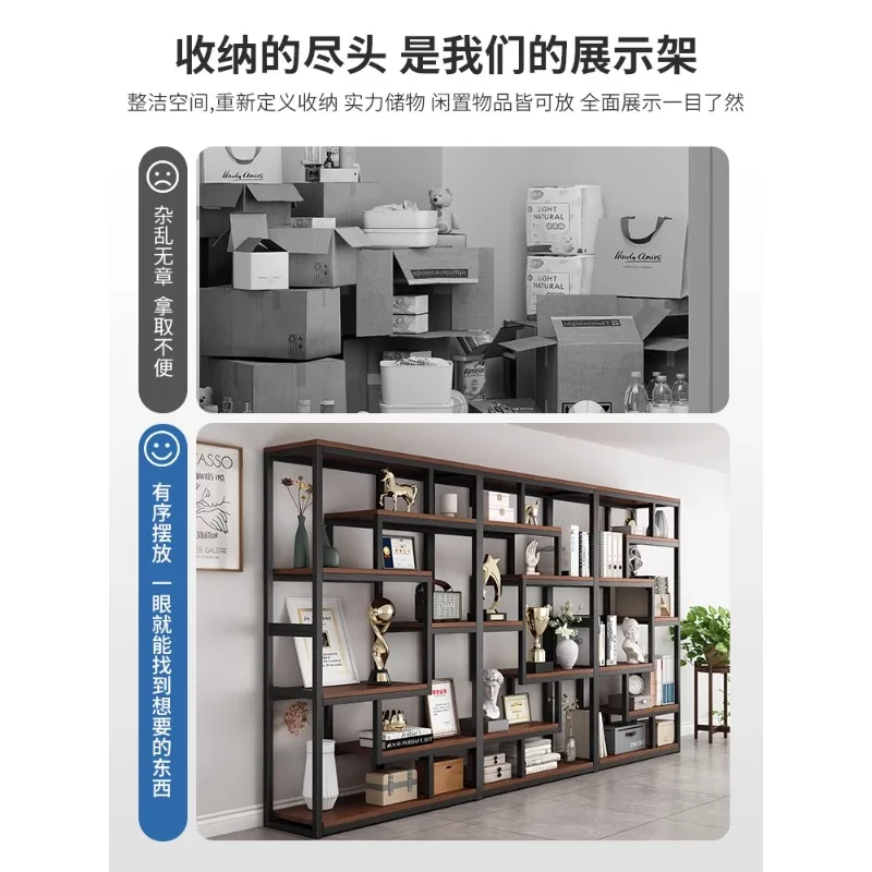 

Indoor furniture Simple bookshelf Floor-to-ceiling shelf Office living room bookcase integrated against the wall Honor