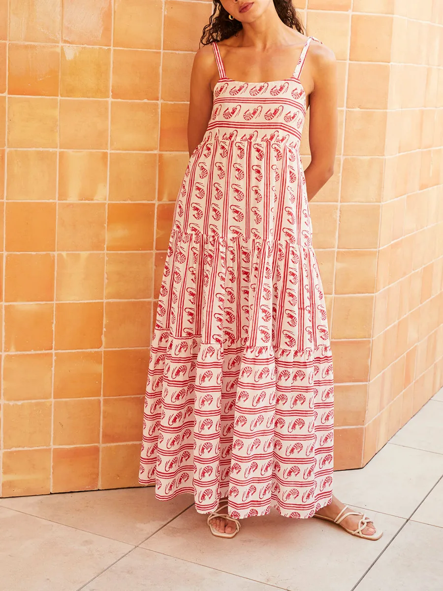 "세련된 홀터넥 드레스, 블루 레드, 여름 옷장용