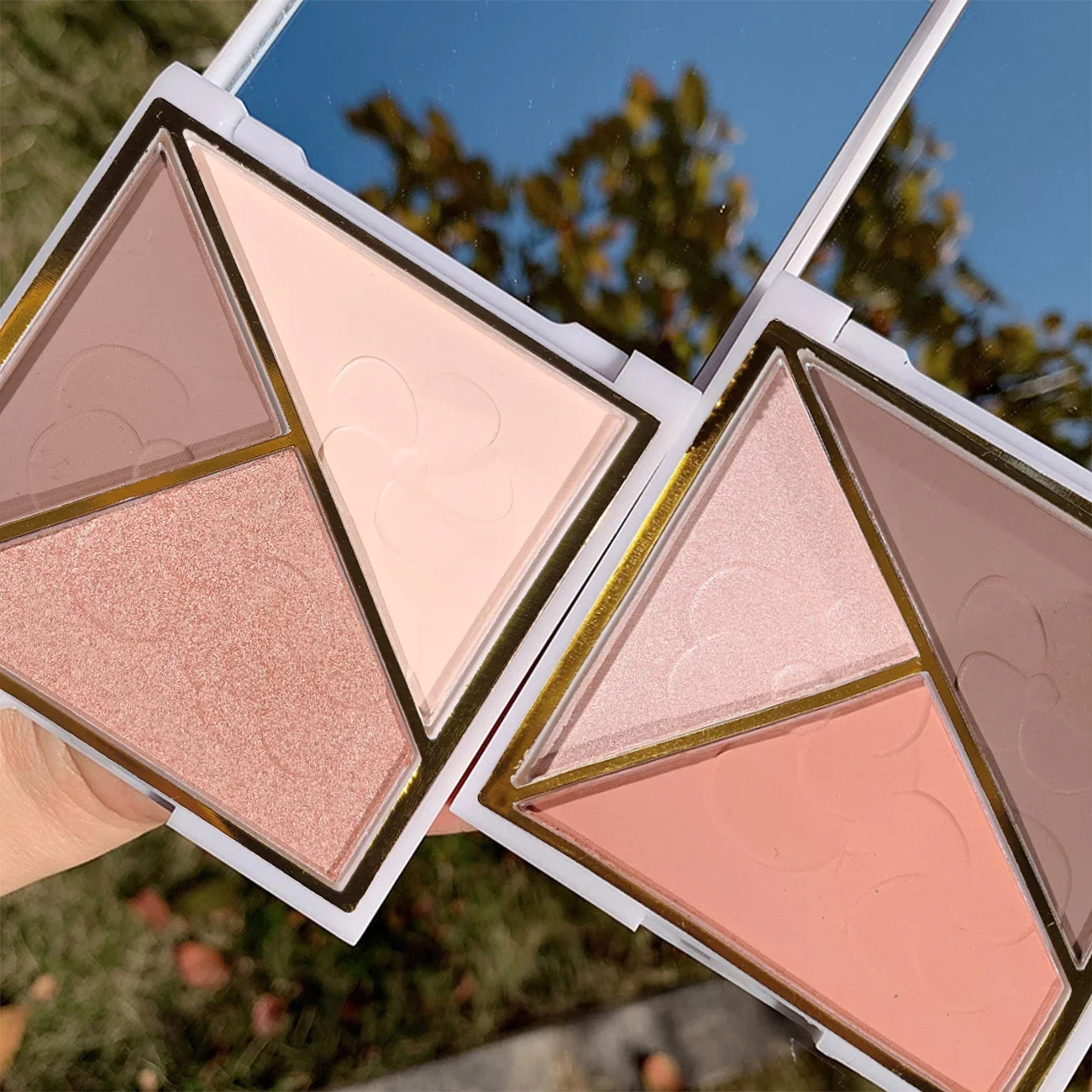 HISYI Contour Palette สาม-in-one Pearlescent Matte Nose Shadow Shadow Eye กระเป๋า Brighten ยาวนานเป็นธรรมชาติ