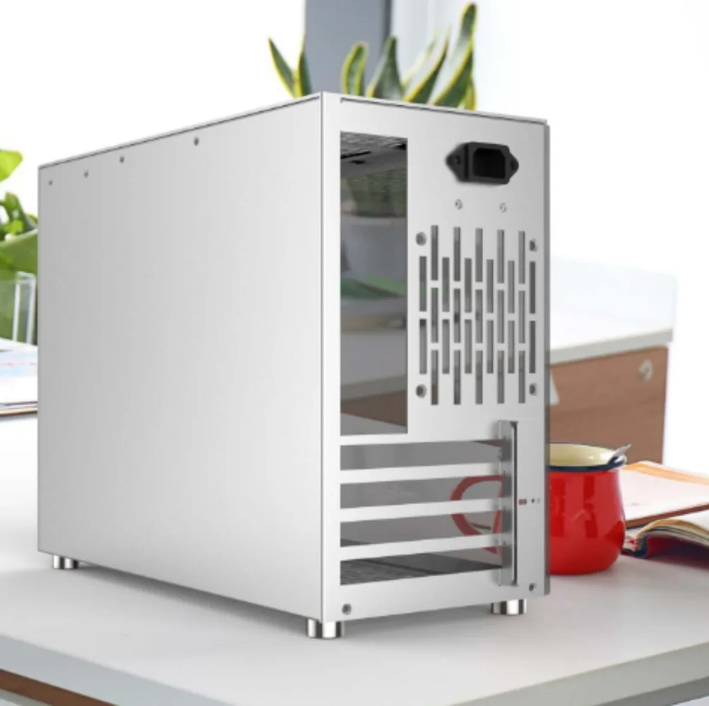 M02 Mini ITX mATX Chassis Full Aluminum Alloy Tempered Glass Side Panel Compact Portable Desktop Gaming PC Case