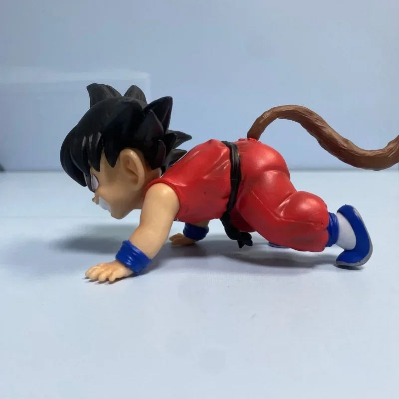 6cm Dragon Ball Anime Martial Arts Competition Childhood Crawling Goku Double Face Replaceable Model Handmade Toy Gift