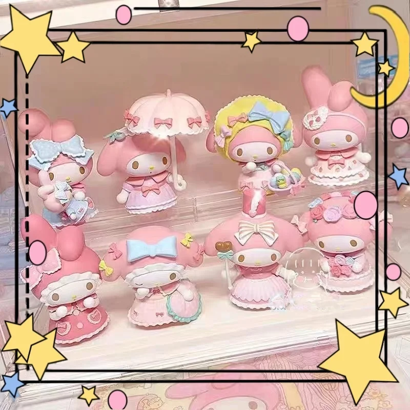 

Sanrio My Melody пижамная вечеринка слепая коробка Kawaii мультфильм загадочный подарок модель игрушки детская декоративная коллекционная фигурка