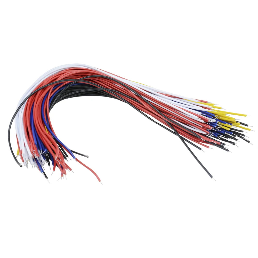 200 pz doppia testa PCB cavo di saldatura 20CM 26AWG Breadboard Fly Jumper cavo conduttore di stagno 5 colori