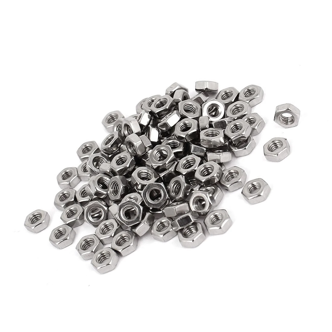 Metric M3 Hex Nuts 304 Stainless Steel Fastener DIN934 100pcs for Bolt