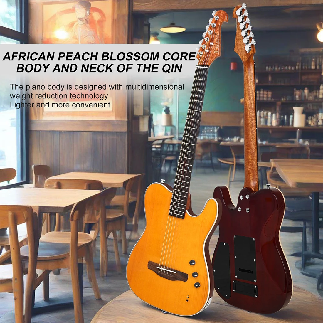 IRIN 22-Fret Silent Classical Guitar 6 String Spruce Top Okoume Wood Back Smart Guitar with Bag Cable Guitar Parts & Accessories