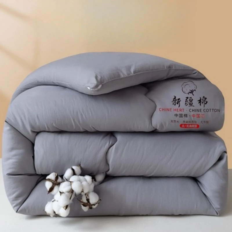 

2025 new Xinjiang cotton quilt Class A solid color thickened warm winter quilt available in all seasons spring and autumn quilt
