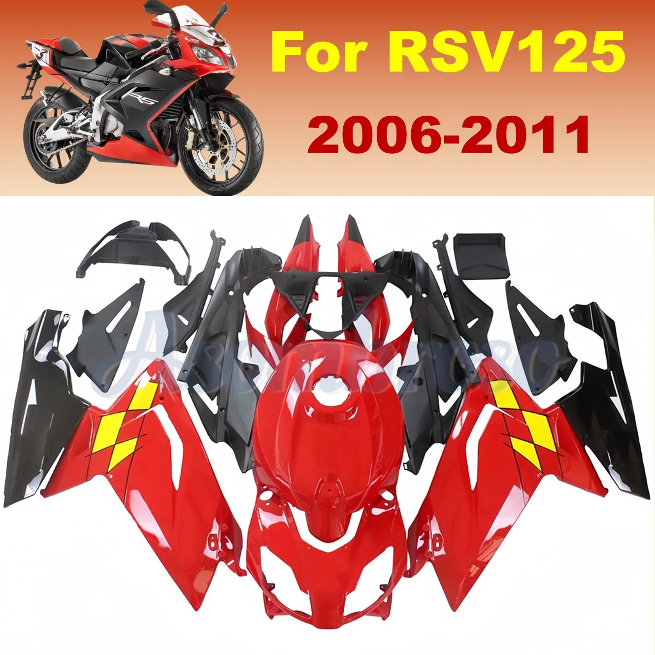 ABS Fairing kit for Aprilia RS4 RS125 2006 2007 2008 2009 2010 2011 RSV 125 gloss red full fairing kit