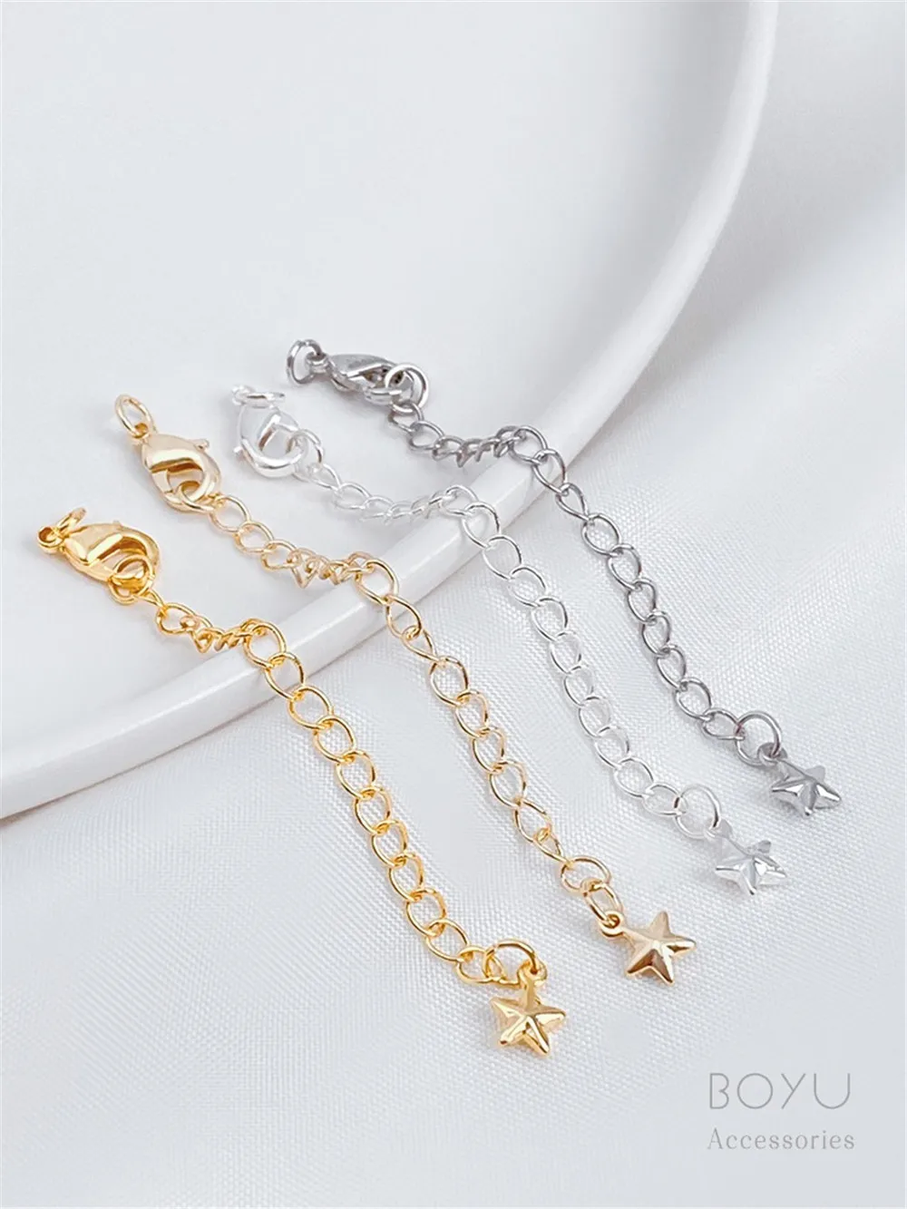 

14k Gold Bag Star Extended Tail Chain Extension Chain Homemade Pearl Bracelet Necklace Handmade DIY Jewelry Material Accessories