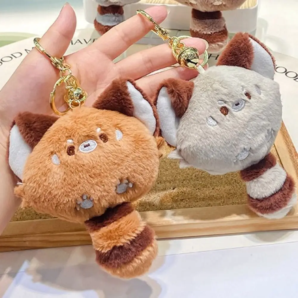 Squeak Red Panda Coin Purse Wallet Chirping Zipper Lesser Panda Plush Purse Bag Coin Pouch Squeeze Tail Red Panda Keychain