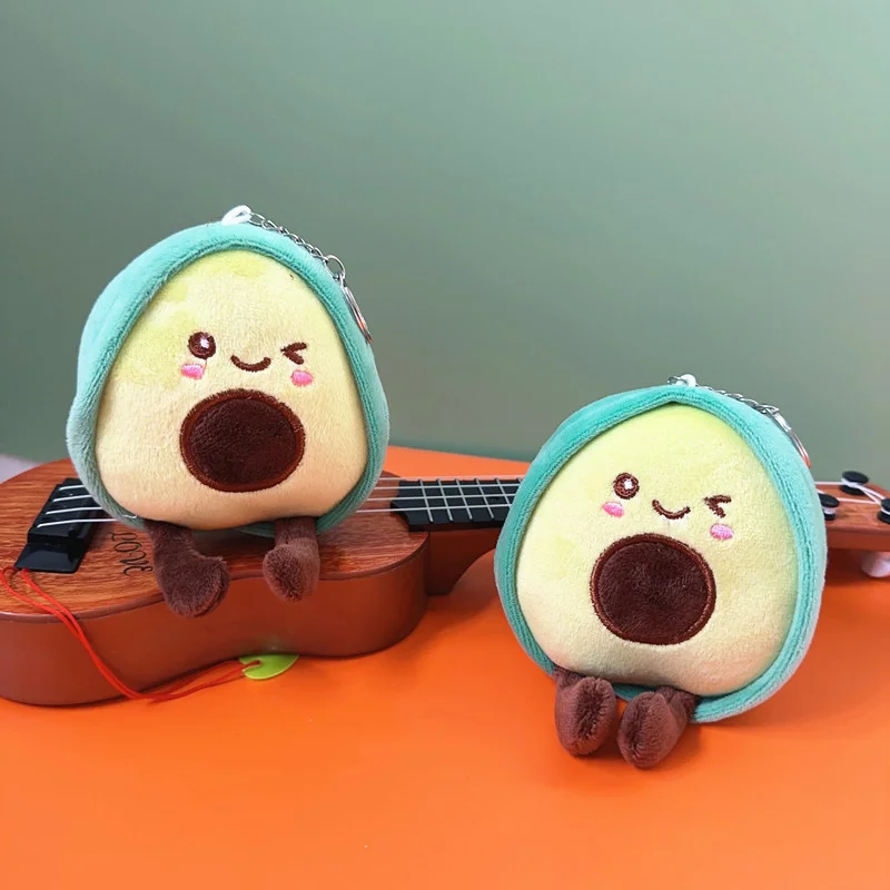 Leuke Cartoon Mini Avocado Pluche Pop Speelgoed Hanger Sleutelhangers Rugzak Ophangingen Decoratie Geschenken