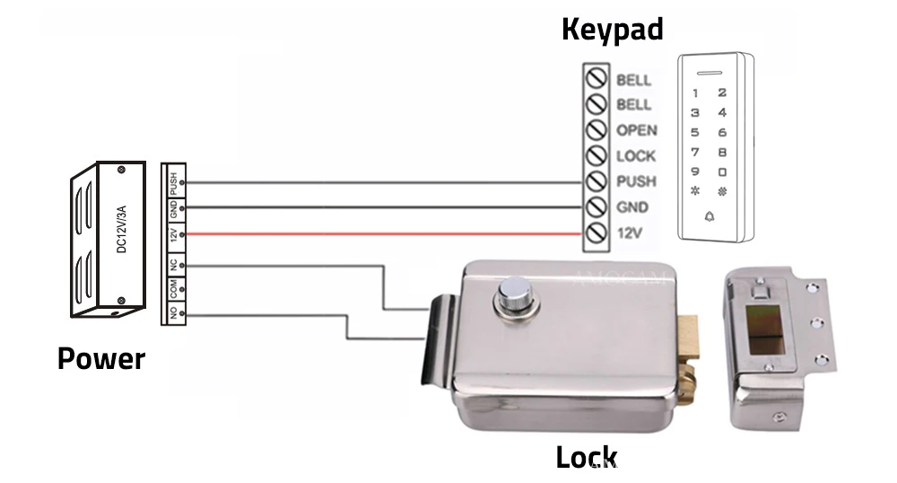 Electronic Control Lock Electric Gate Door Lock support wood door iron door for Access Control Video Doorbell Intercom System