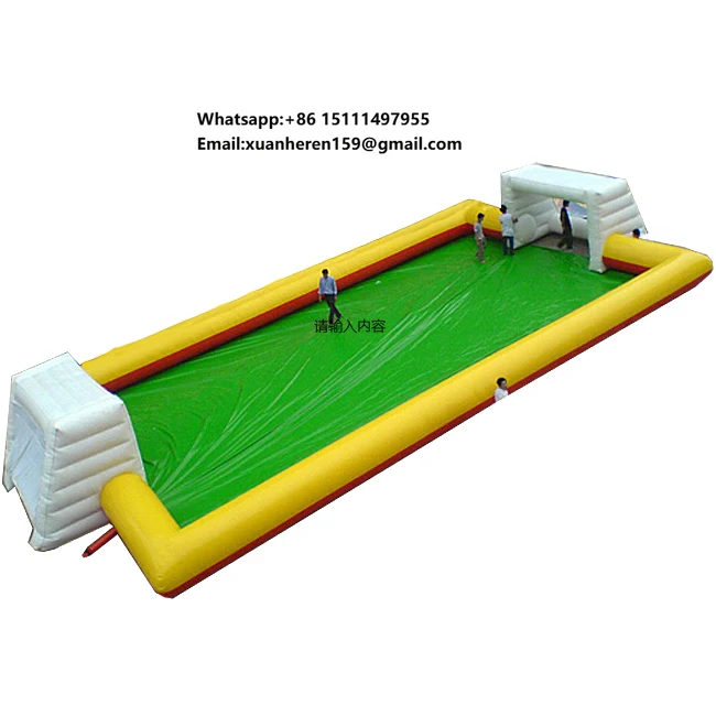 

2019 New Colorful Balloons Kid's Inflatable Football Pitch Backyard Soccer Field