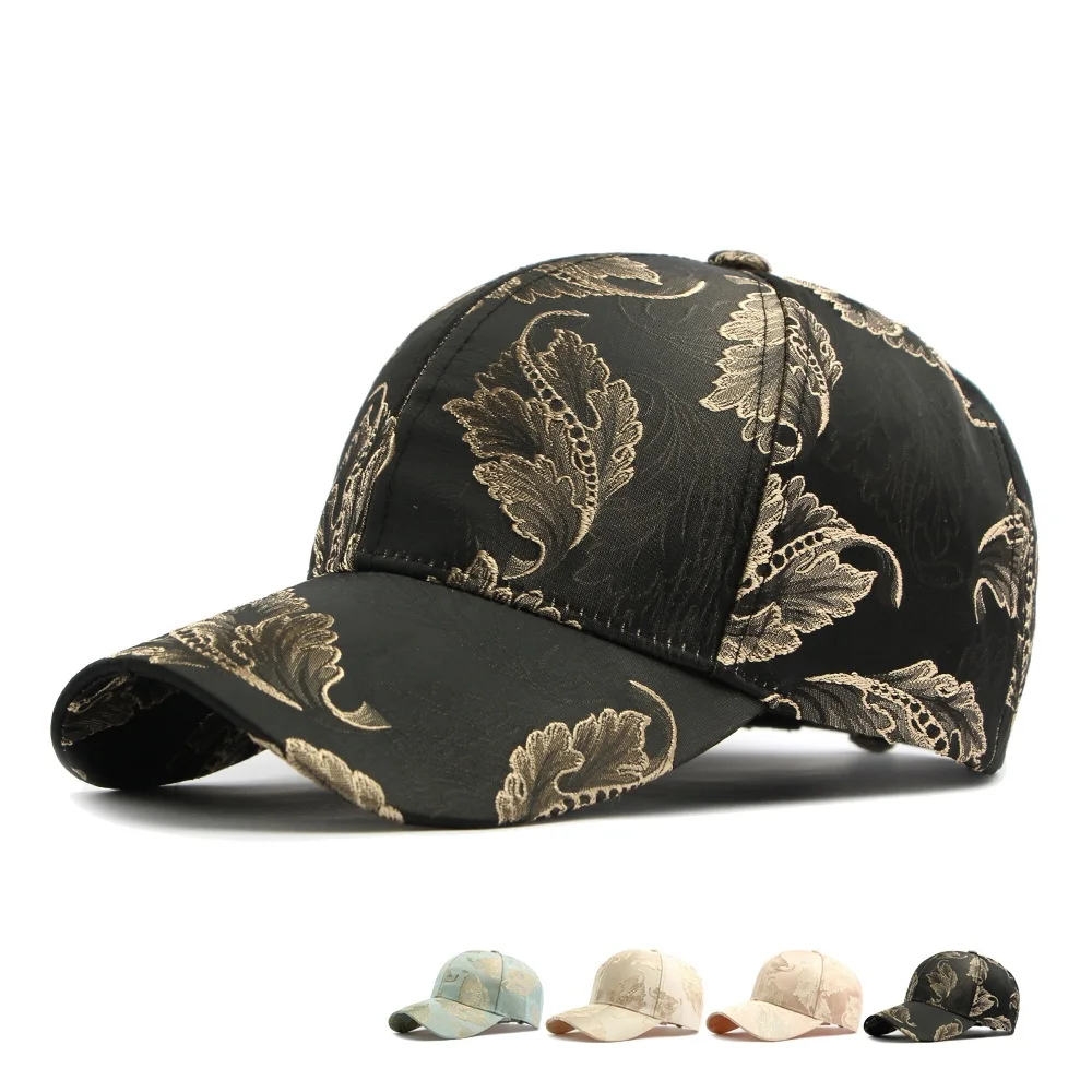 Ethnic Style Jacquard Baseball Hat for Women Advanced Face-looking-small Casual Caps Couple Outdoor Versatile Hardtop Visor Hats