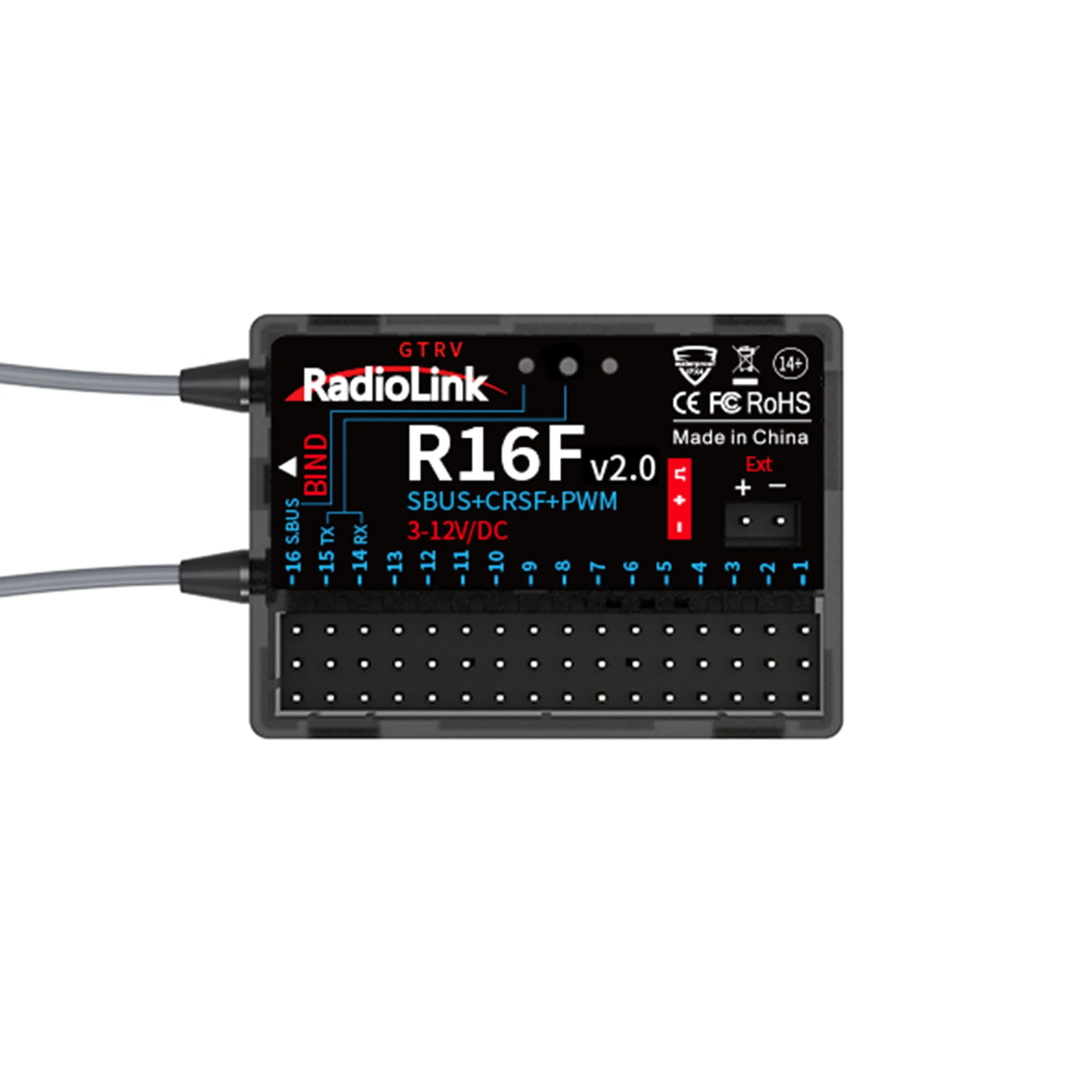 RadioLink R4FGM R6FG R7FG R8SM R12F R16F 4/6/7/8/12/16CH 2.4G Ontvanger voor RC6GS V3 T12D T8FB RC8X Zender Afstandsbediening