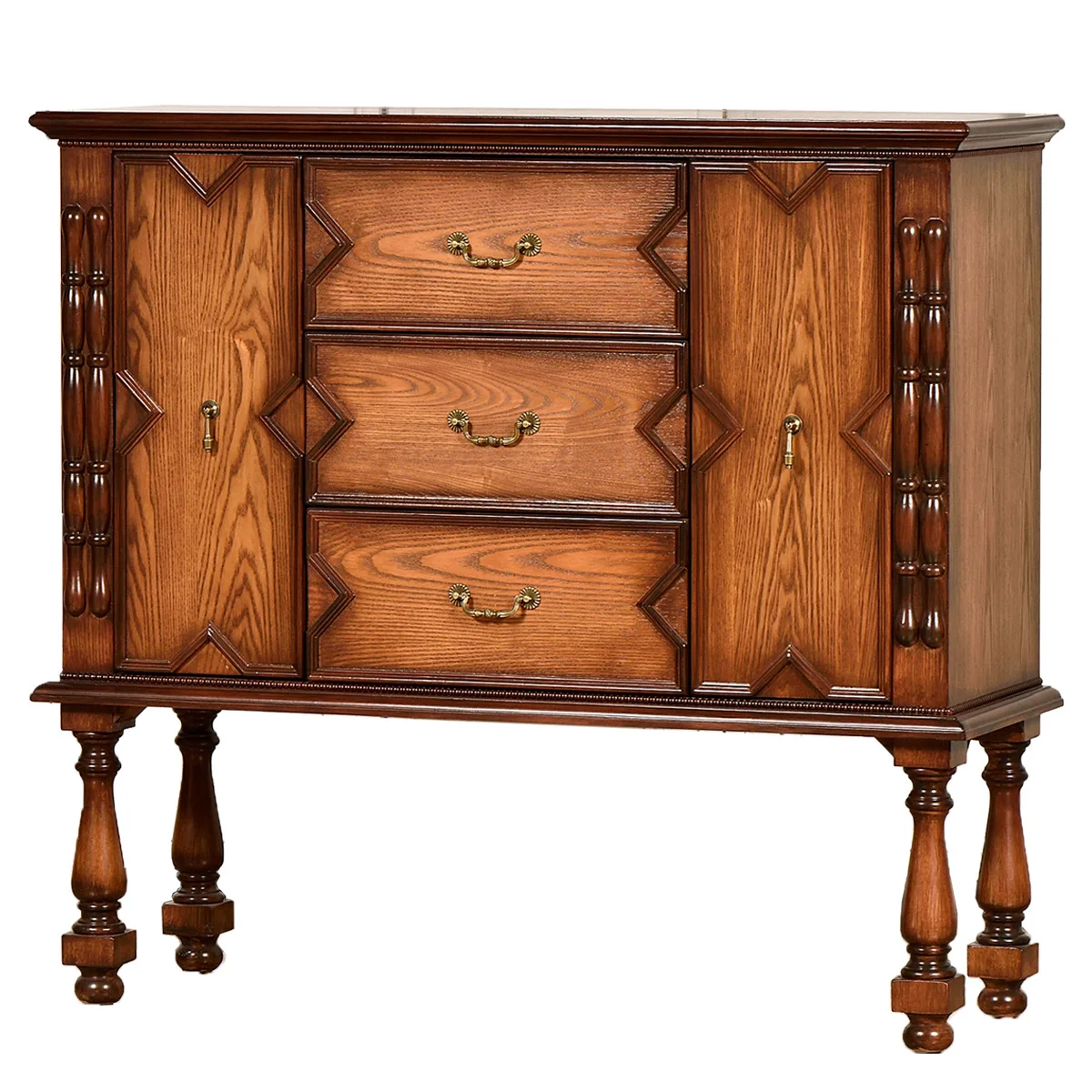 CX living room solid wood dining side, entrance partition entrance, storage two doors and three drawers