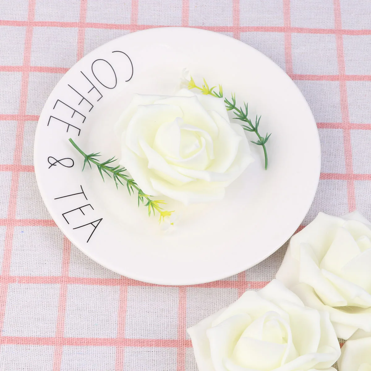 

100pcs Lifelike Artificial Rose Heads Realistic Pe Foam Pink Flower Heads For Wedding Reception Decor Photo Props Table