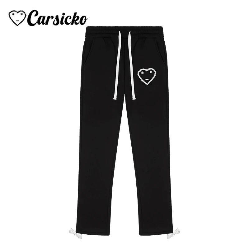 Carsicko Fashion Men Women Tracksuit y2k Harajuku Hip Hop Streetwear Hoodies Long Pants Set casual sport Sweatshirt Trousers