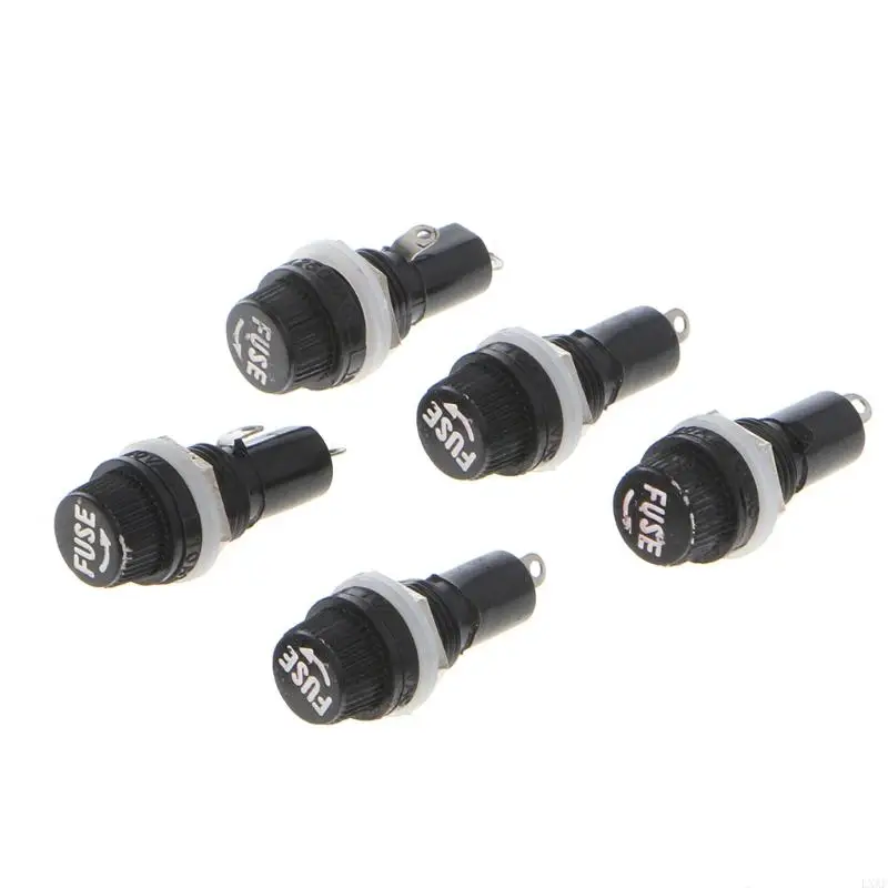 

LXAF 5 Pcs Panel Mount Chassis Holder for 5x20mm Glass Fuses 10A 250V