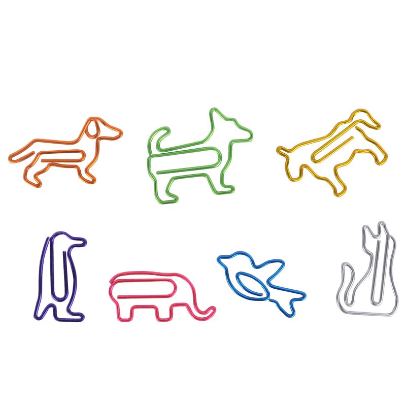 6Pcs Animal Shaped Paper Clips Cute Paperclip Assorted Colors Fun Creative Funny Memo Clips For Kids Children Party Invitation