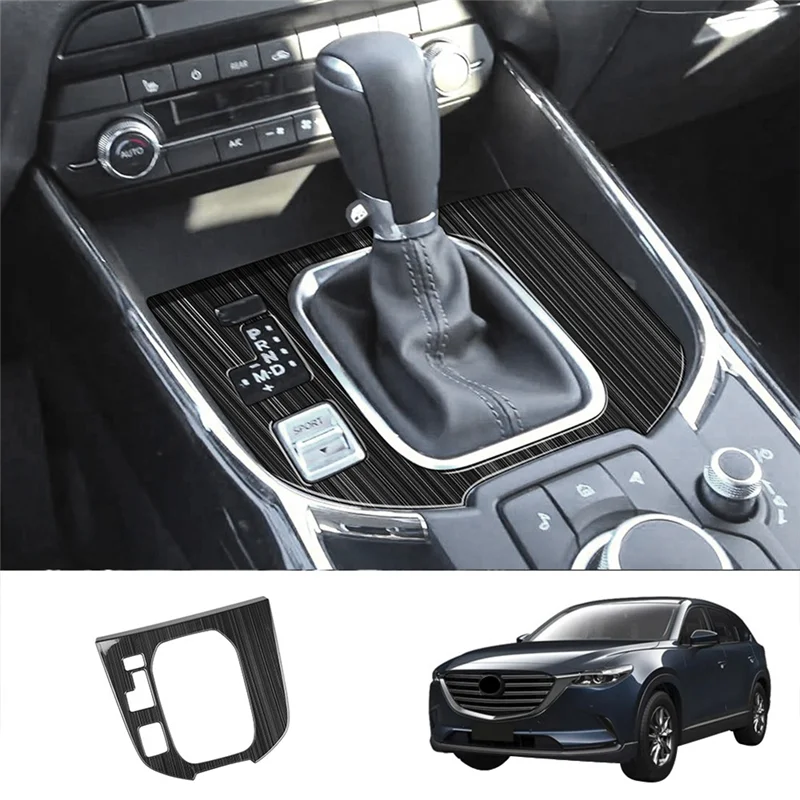 Car Stainless Steel Central Gear Shift Panel Control Panel Decal Interior Modification for Mazda CX9 CX-9 2022+ LHD