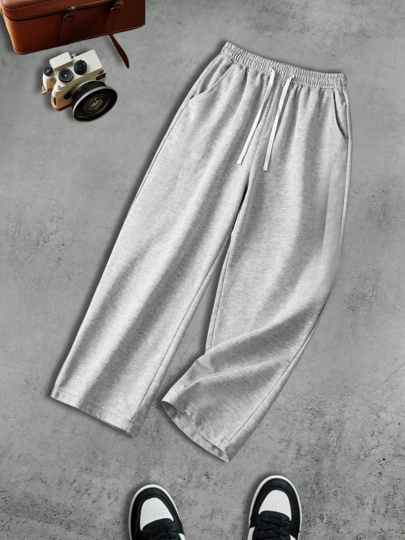 

Men's clothing pants drawstring casual sports pants loose straight silhouette fitness autumn and winter trousers baggy pants