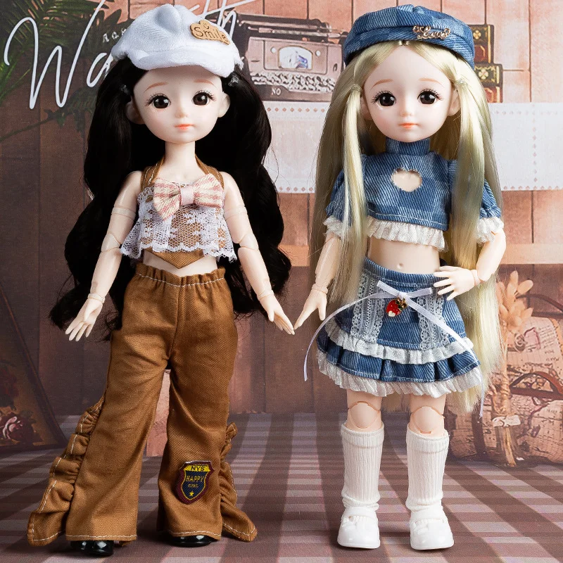 NEW BJD Dolls for Girls Full Set 1/6 Anime BJD Dolls 3D Eyes 30cm Lolita Fashion Dress Up DIY Toy Children Birthday Gifts Toys