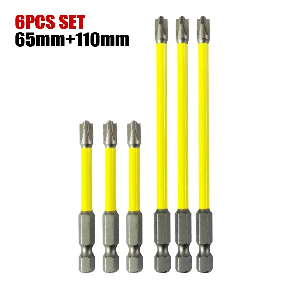 1/2/6 pces 65mm 110mm 150mm magnético especial fenda cruz chave de fenda bit lote cabeça nutdrivers fph2 para soquete interruptor ferramenta elétrica