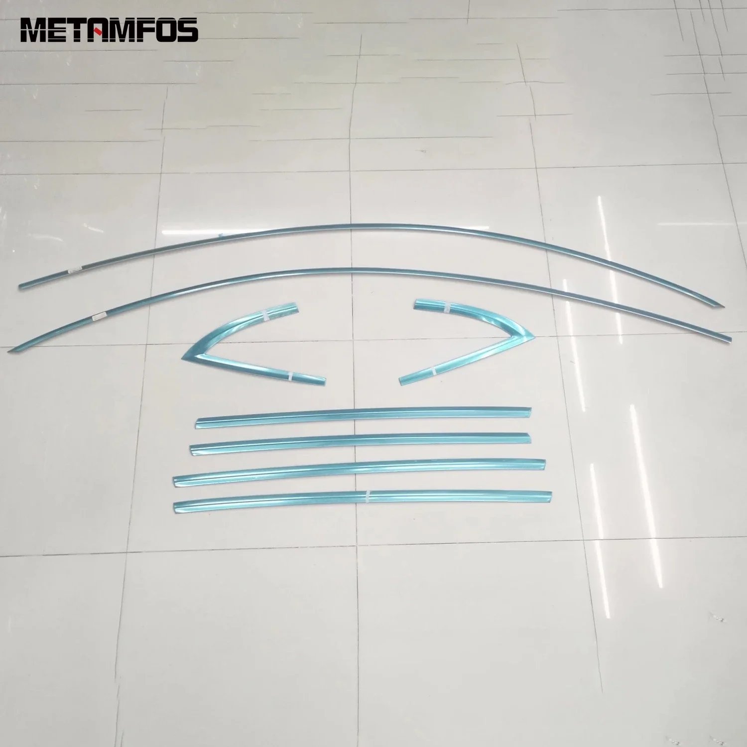 اكسسوارات ل تسلا نموذج 3 2016-2019 2020 2021 2022 2023 2024 الفولاذ المقاوم للصدأ العلوي + السفلي إطار النافذة عتبة الكسوة تصفيف السيارة