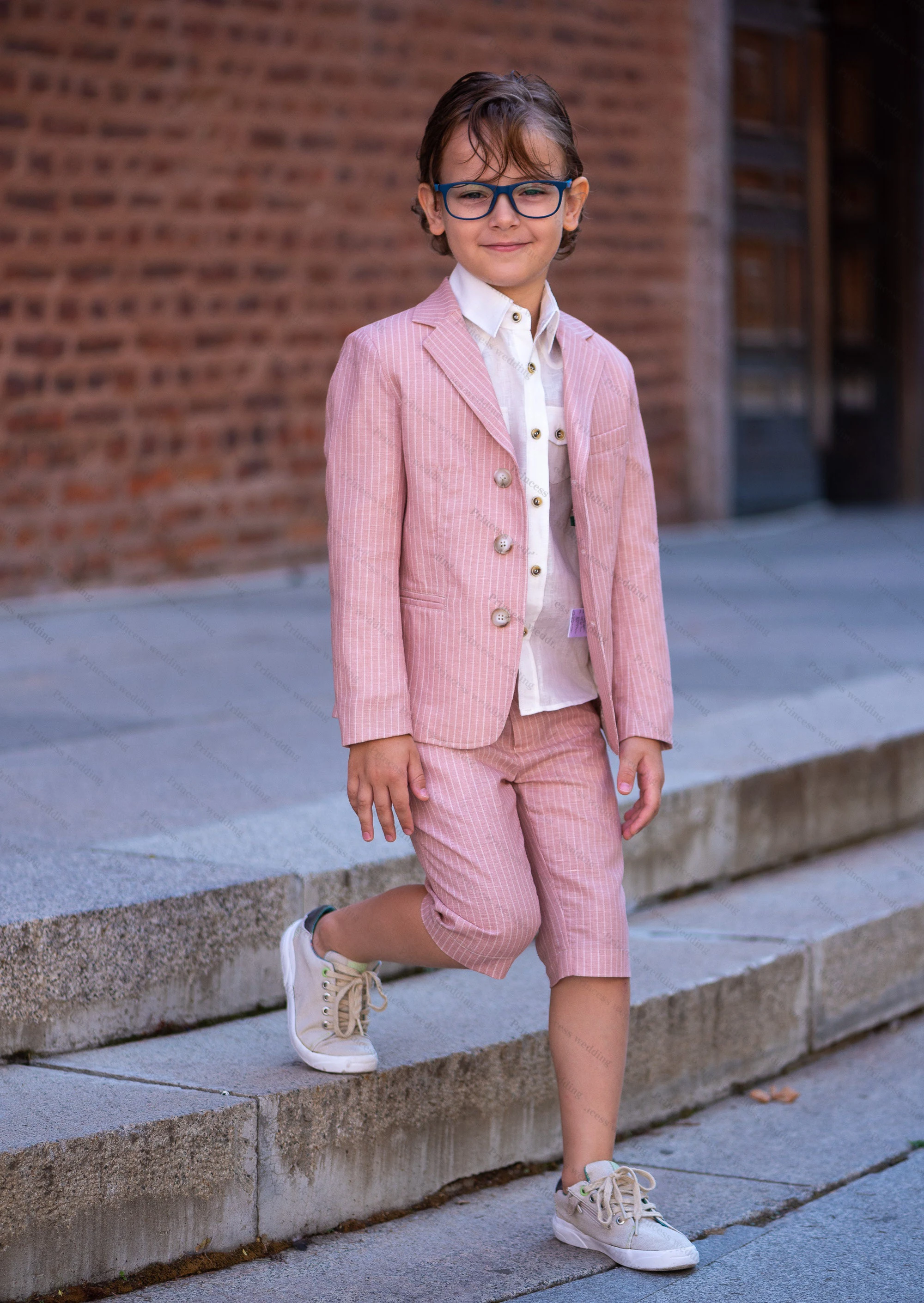 Blazer Rose 2 Pièces pour Bébé Garçon, Veste et Pantalon pour ixde Mariage, Bal, Anniversaire