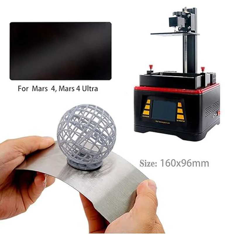 ENERGETIC For Elegoo Mars 4/Mars 5 Ultra Build Plate 160x96mm 2pcs Resin Spring Steel Sheet +1pcs Magnetic Base