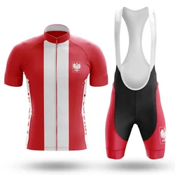Poland National Team 2023 Cycling Jersey Set Summer Polska Clothing Road Bike Shirts Suit Bicycle Bib Shorts MTB Ropa Maillot