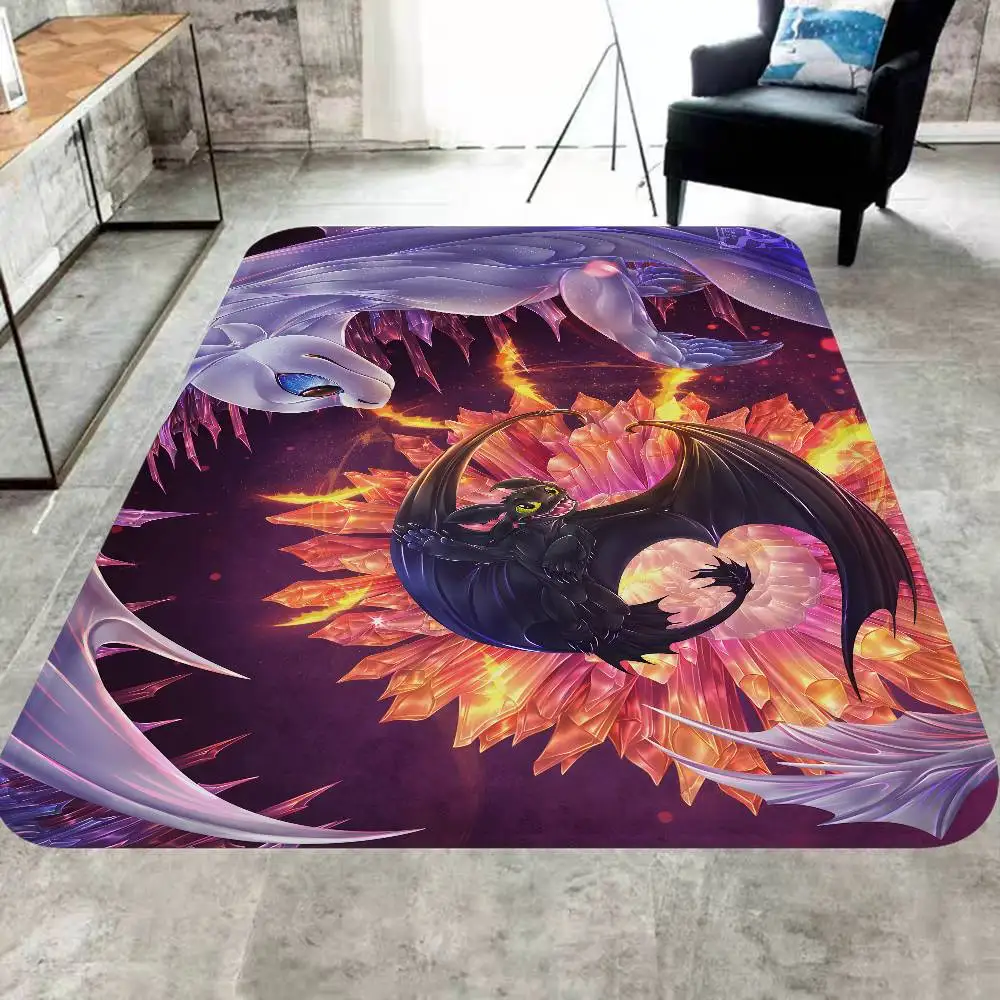 H-How To T-Train Y-Your D-DragonS Cartoon Hallway Carpet Room Mat Laundry Decor Balcony Child Living Room Bedside Area Rugs