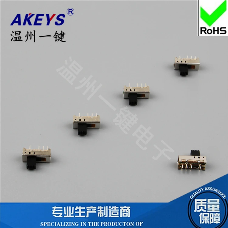 10Pcs SS-23E08 2P3T 8-Pin 3-Gear Vertical Toggle Switch 15.6x6mm Double Row 8-Pin Power Sliding Switch Handle Height 4/5/6/9mm