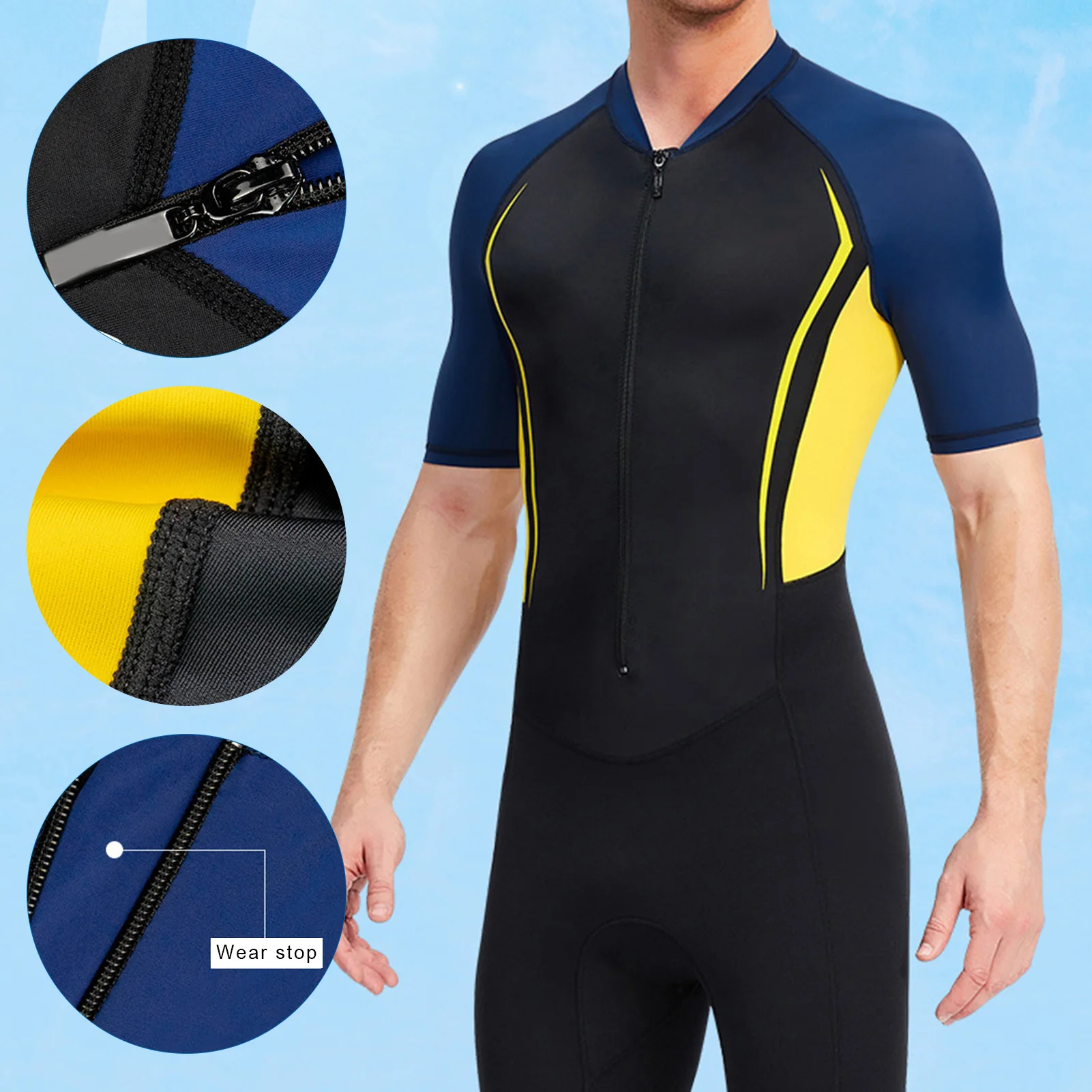 

Dive Wet Suit Wetsuit Men 1.5mm Neoprene Material Lightwight for Swimming for Men Front Zipper Design Comfortable to Wear MC889