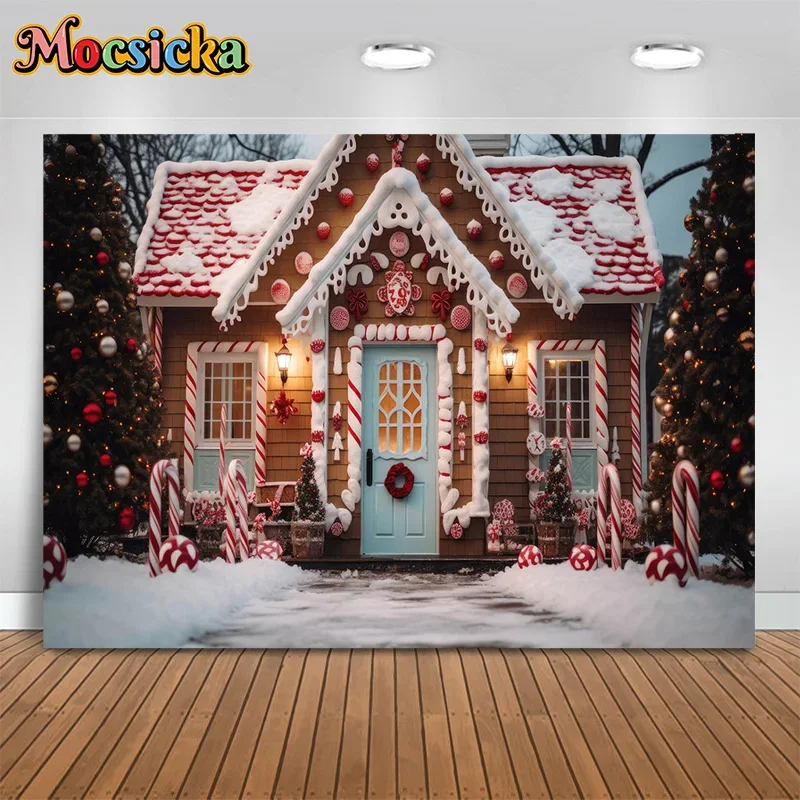 

Mocsicka xmas photography background pink store christmas tree backdrop new year's eve party cake smash banner photo studio