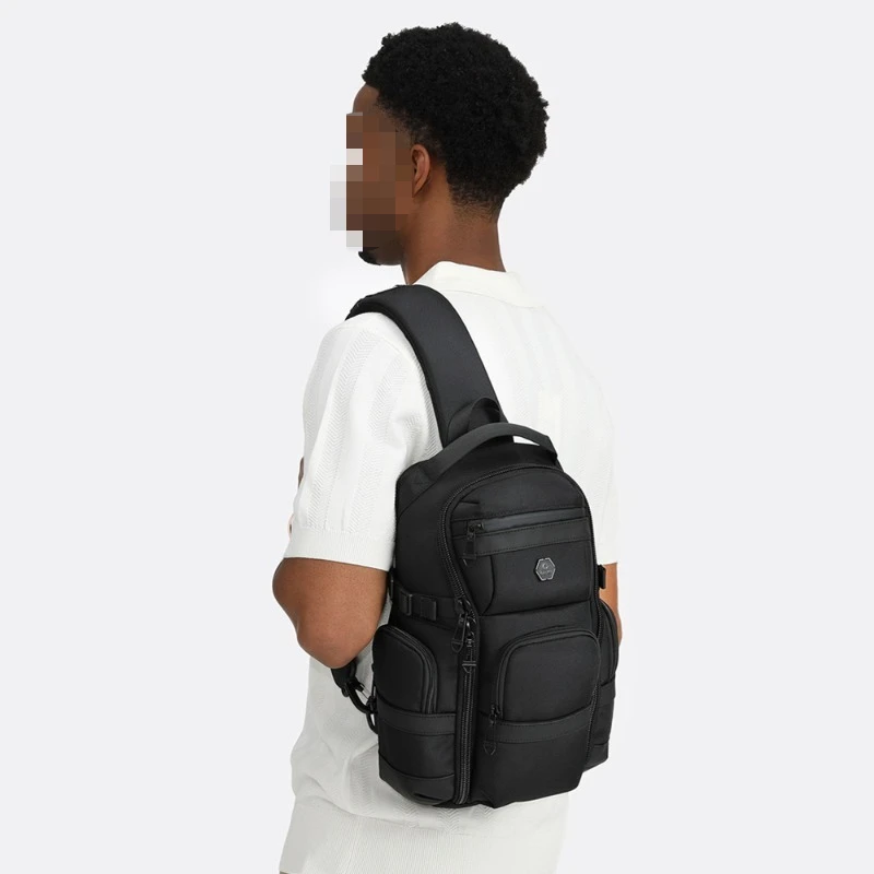 Men Chest Bag Waterproof Large Capacity Sling Pack Multi Pocket Crossbody Shoulder Bag For Outdoor Hiking Cycling Travel