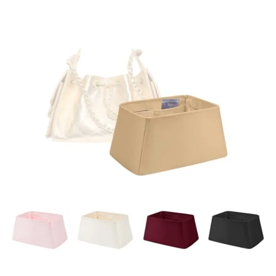 

Purse Organizer Insert Satin and Lightweight Fabric with Inside Pockets to Keep Your Items Neatly Stored Portable for Commute T